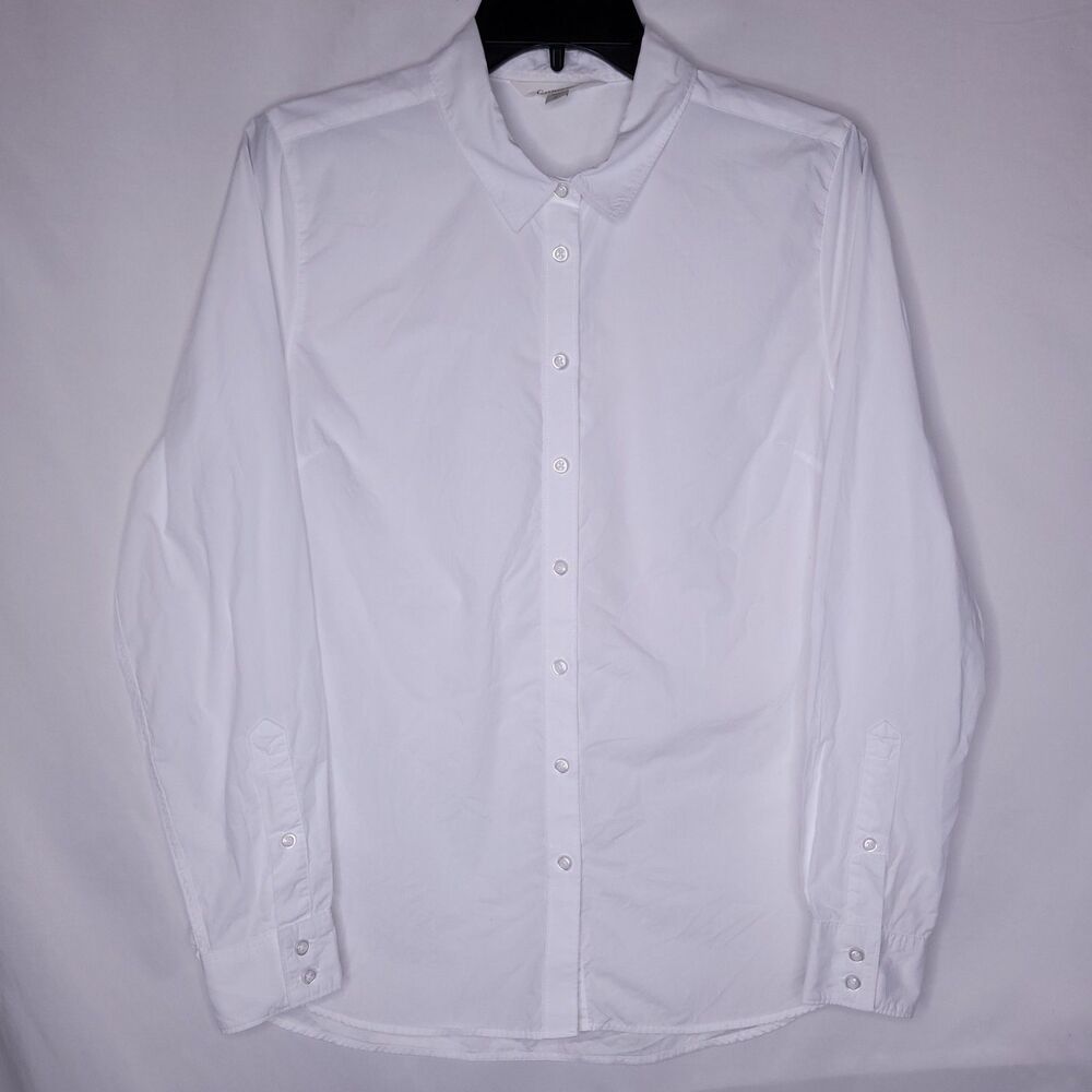 Garnet Hill Shirt 6 White Signature Peruvian Pima Cotton Button Down